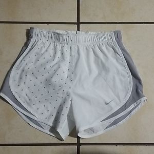 White nike dri fit running shorts